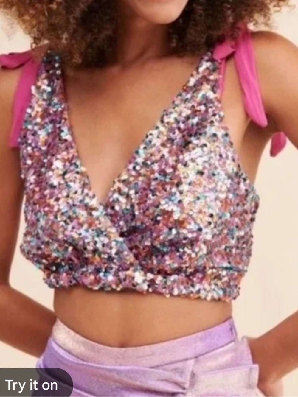 INTIMATELY FREE PEOPLE WOMENS SEQUIN PARTY BIG NIGHT CROP TOP XS